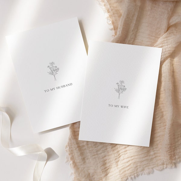 To My Husband To My Wife On Our Wedding Day Card Template Wedding Vows Booklet Vows Book Set of 2 Letter To My husband Letter To Wife