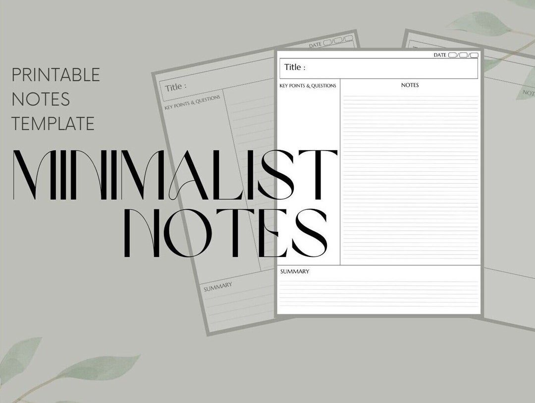 Printable Cornell Notes Template - Etsy