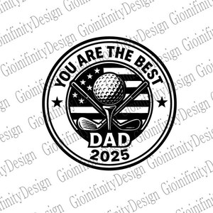 Golfpatch You Are the Best Dad | Vaderdag 2025-logo hoed of shirt | Zwart-wit vintage embleem | Cadeau-idee golfer vader