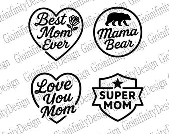 Mother's Day SVG Bundle: Mom Logo Designs (Cricut Cut Files)