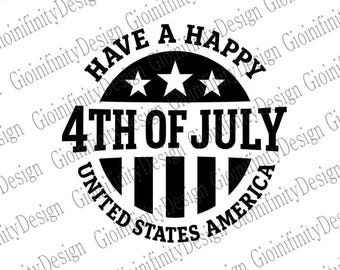4th of July Logo: Patriotic USA Flag SVG Clipart (Digital Download)