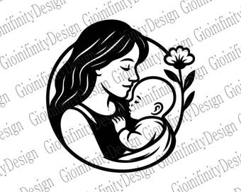 Holy Mother and Baby Jesus SVG: Catholic Art, Mother's Day (Digital Download)