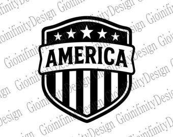 America Shield Logo: Patriotic Emblem Vector Design (PNG/SVG)