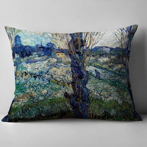 Van Gogh Cushion Case, Vincent Van Gogh View on Arles Pillow, Famous Pillow, Van Gogh View Cushion Cover, Unique Cushion Cover,