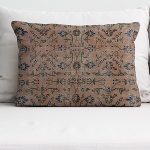 Light Brown Pillow Case, Personalized Gifts, Green Pillow Sham, Kilim Cushion Cover, Floral Pattern Pillow Cover, Soft Pillow, Home Decor,