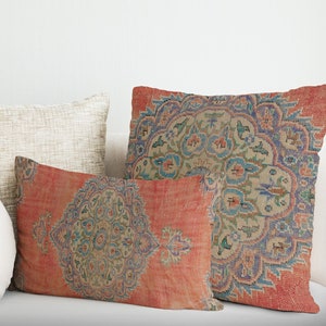 Medaillon-Muster-Kissenbezug, bedrucktes Kissen, Kilim-Kissenbezug, türkischer Design-Kissenbezug, türkisches Musterkissen, Geschenk für Mutter