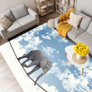 Acrobat Elephant Rug,Abstract Rugs,Animal Rug,Personalized Gifts,Thick Rug,Gift For The Home,Small Rug,Framed Canvas,Kitchen Decor Art,Bridesmaid Gift,Wall Decoration,Christmas Decor Art,Holiday Decor Art,
