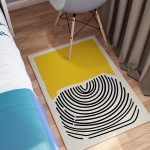 Black and Yellow Rug,Minimal Rugs,Abstract Rugs,Modern Rugs,Small Rug,Kitchen Rug,Classic Rug,Front Door Rug,Colorful Rug,Gifts,Gift For Him,Printable Wall Art,Large Wall Art,