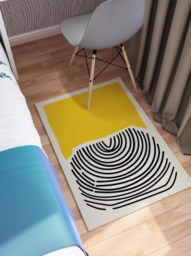 Black and Yellow Rug,Minimal Rugs,Abstract Rugs,Modern Rugs,Small Rug,Kitchen Rug,Classic Rug,Front Door Rug,Colorful Rug,Gifts,Gift For Him,Printable Wall Art,Large Wall Art,