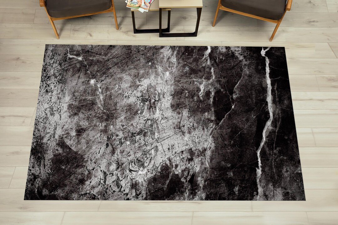 Black Stone Marble Rugs, Contemporary Rugs, Black Rugs, Alcohol Ink ...