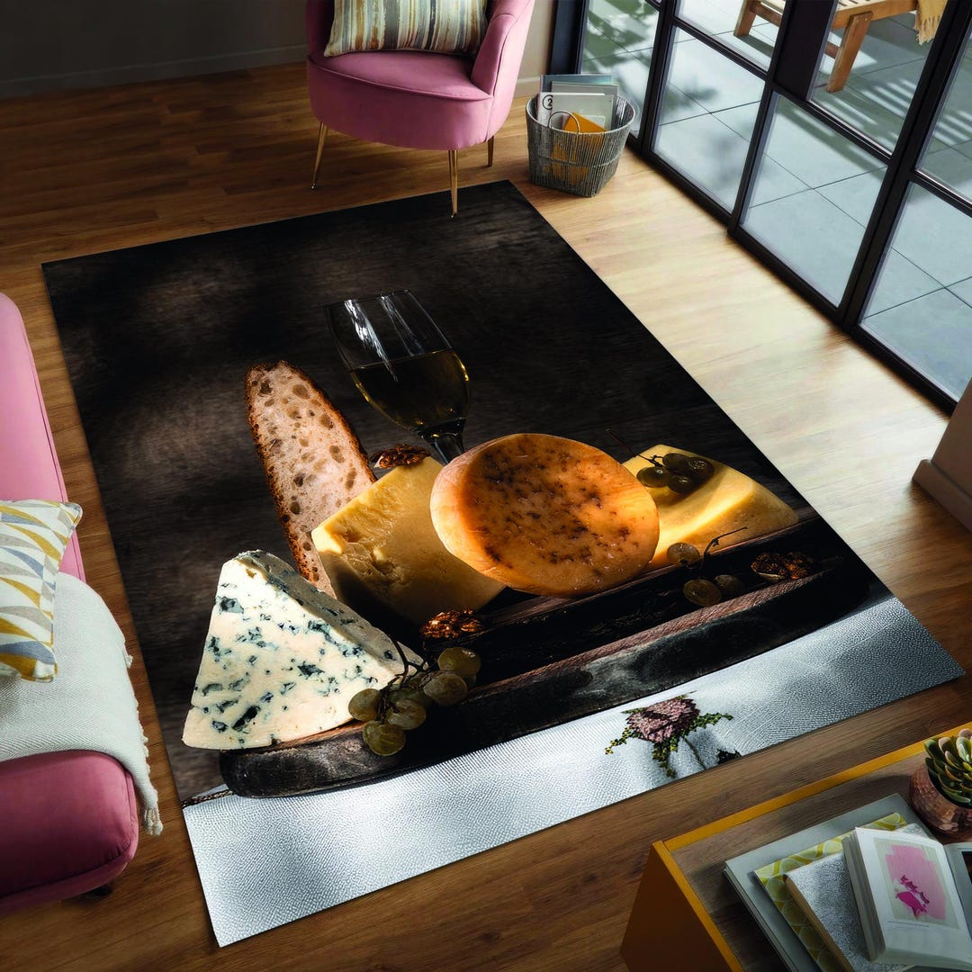 Food On Rug Dark Food Photography Rugs, Still Life With Cheese Rug, Charcuterie Art ...