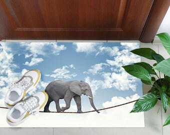Acrobat Elephant Rug, Elephant Rug, Abstract Rugs, Animal Rug, Personalized Gifts, Thick Rug, Gift For The Home, Small Rug,