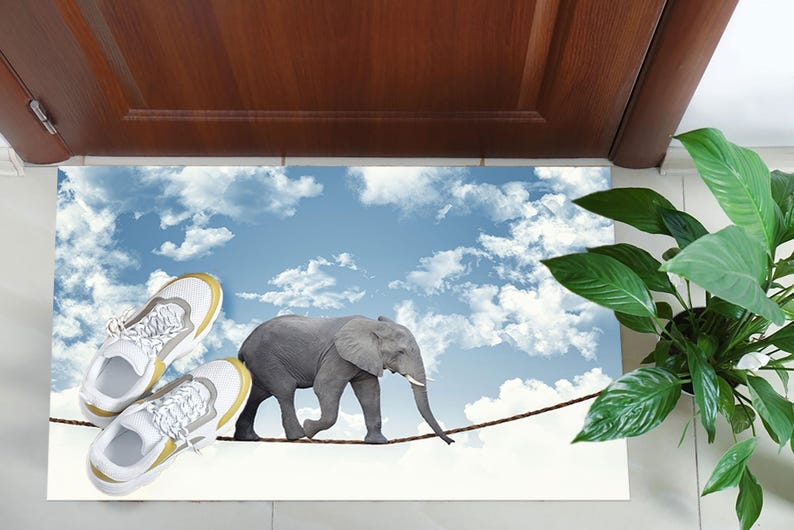 Acrobat Elephant Rug,Abstract Rugs,Animal Rug,Personalized Gifts,Thick Rug,Gift For The Home,Small Rug,Gift For Her,Kitchen Decor Art,Canvas Wall Art,Christmas Gifts,Framed Wall Art,Holiday Decor Art,