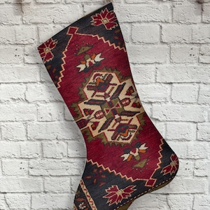 Calza vintage, calza personalizzata, calza personale, calza monogramma, calza regalo, regalo accogliente, regalo caldo,