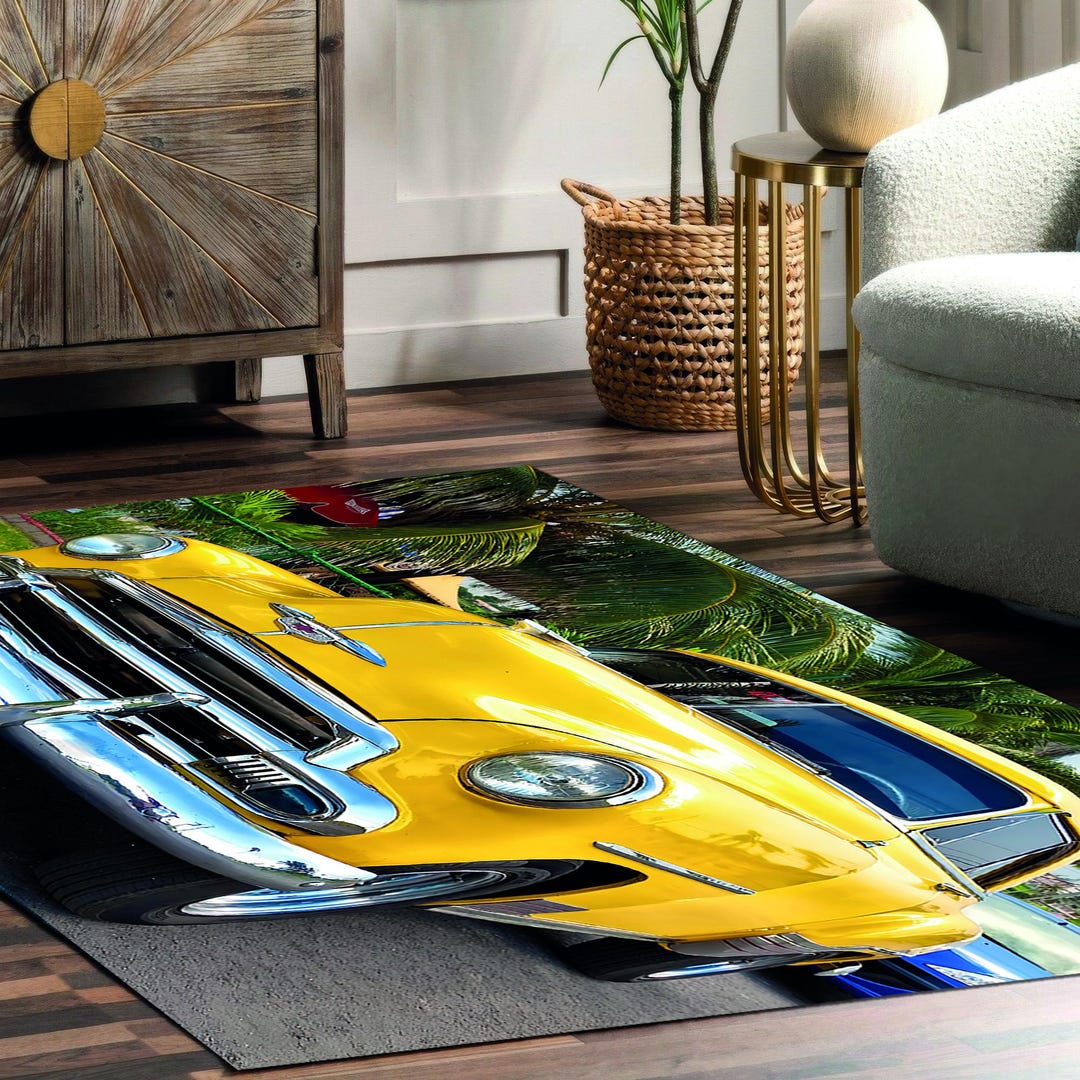 Vintage Car Rugs, Old Car Rug, Car Lover Gift Rug, Car Rugs, Door Mat ...