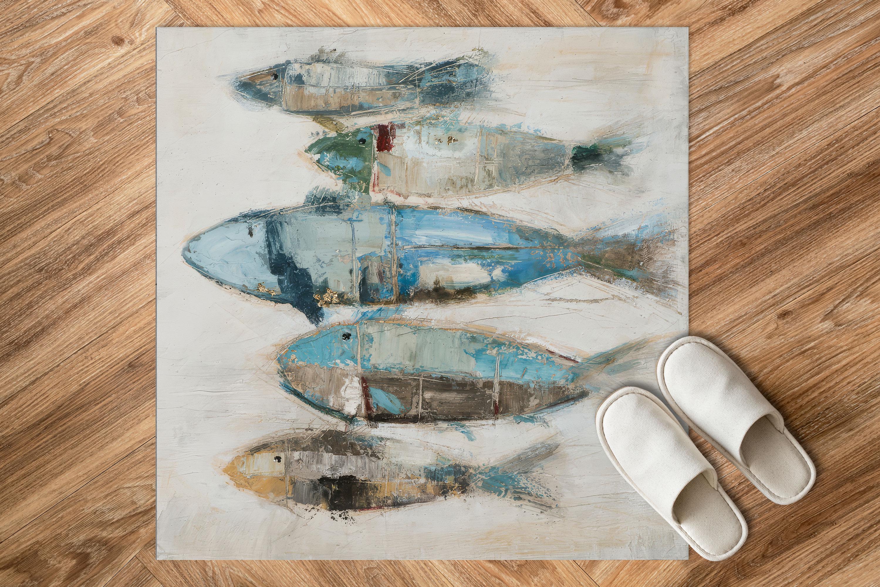 Outdoor Rug Fish Fish Painting Print Rug, Fish Rug, Modern Rug, Animal Rugs, Outdoor Rug ...