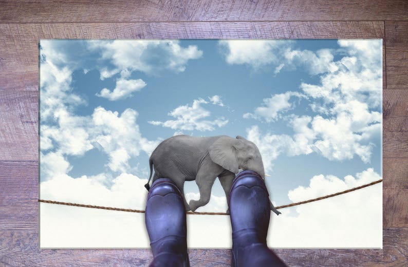 Acrobat Elephant Rug,Abstract Rugs,Animal Rug,Personalized Gifts,Thick Rug,Gift For The Home,Small Rug,Decor Canvas,Holiday Decor Art,Home Decoration,Wall Decoration,Christmas Gifts,Gift For Him,