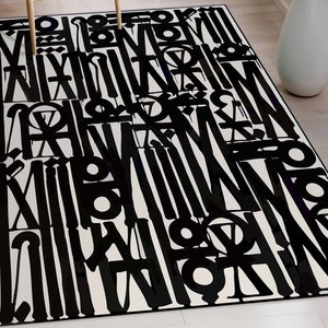 3D Printeds Rug, Retna Rug, Living Room Rug, Gift For The Home, Retna Songs of Illumination Scripts Rugs, Modern Rug, Graffiti Rugs,