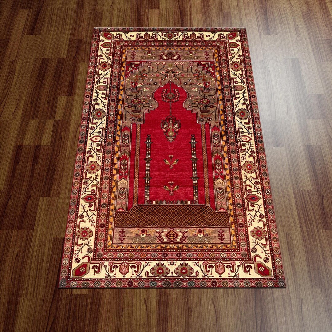 Musim Rugs Vintage Design Rugs, Vintage Rug Design Prayer, Red Rugs, Muslim Home ...