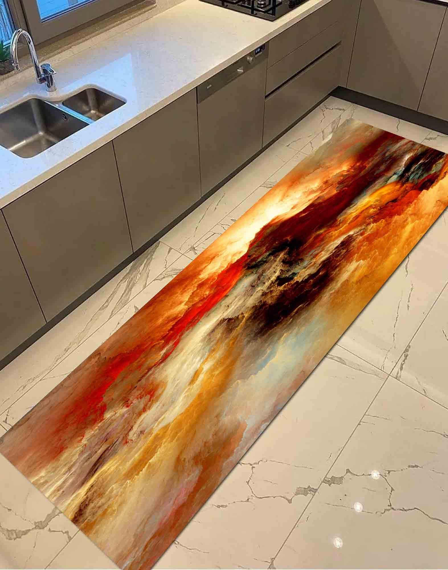 Abstract Autumn Color Rug, Modern Art Floor Decor, Washable - Etsy