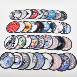 Colorful Random Pattern Fabric Coasters, Mixed Print Drink Coasters, Unique Round Table Decor Gift Idea,Coffe Shop Gift Idea,