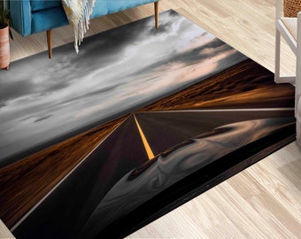 Office Decor Rug, Runner Rug, Gift Rug, Non Slip Rug, Asphalt Road Landscape Rug, Road Landscape Rug, Landscape Rugs, Thick Rug,
