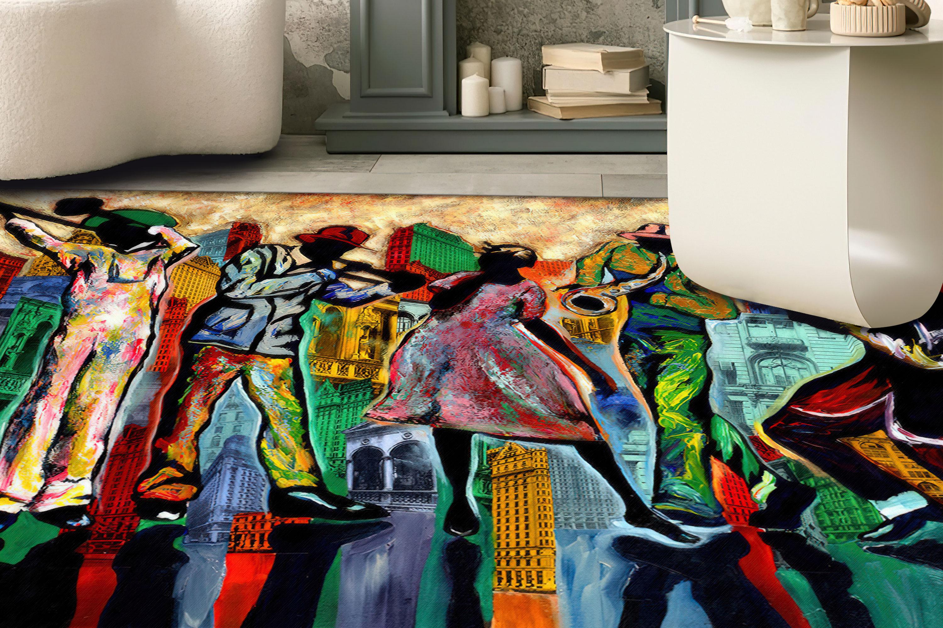 Abstract Jazz Music Rug, Abstract Music Rugs, Jazz Music Rugs, Music ...