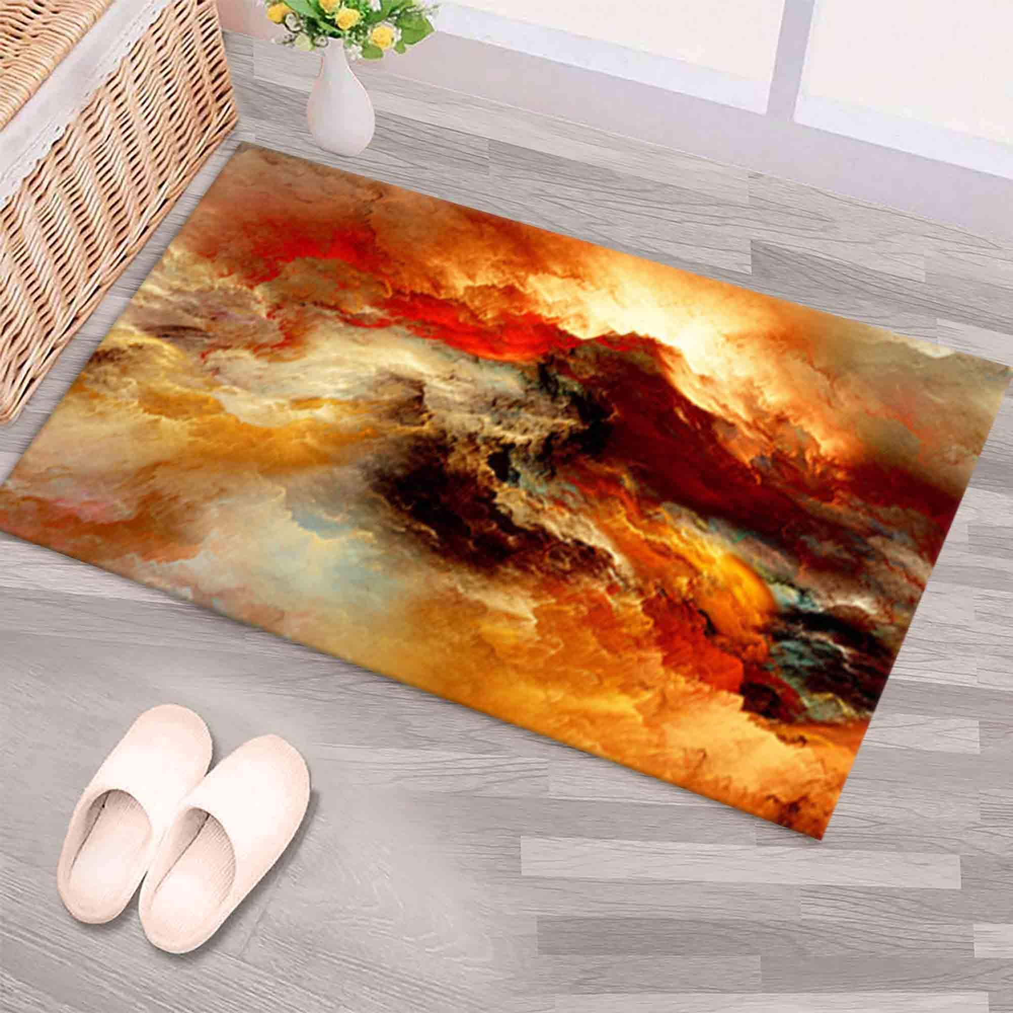 Abstract Autumn Color Rug, Modern Art Floor Decor, Washable - Etsy