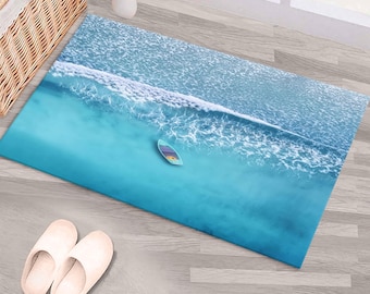 Sea Rugs, Sea Landscape Rugs, Blue Rugs, View Rug, Pattern Rug, Hallway Rug, Runner Rug, Door Mat, Bridesmaid Gift, Anti-Slip Carpet,