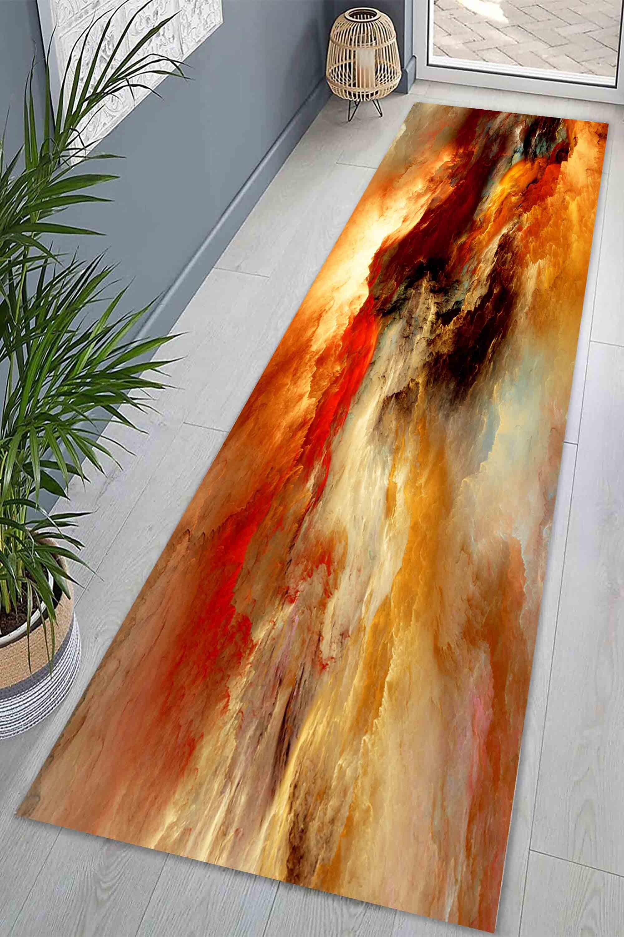 Abstract Autumn Color Rug, Modern Art Floor Decor, Washable - Etsy