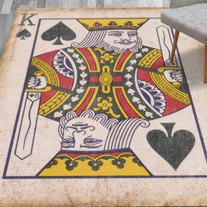 Alfombra de baño, Alfombra de salón, Alfombra impresa en 3D, Alfombra antideslizante, Alfombra King Card, Alfombra de sala de juegos, Alfombra moderna, Alfombra de salón, Alfombra decorativa, Alfombra que admite mascotas