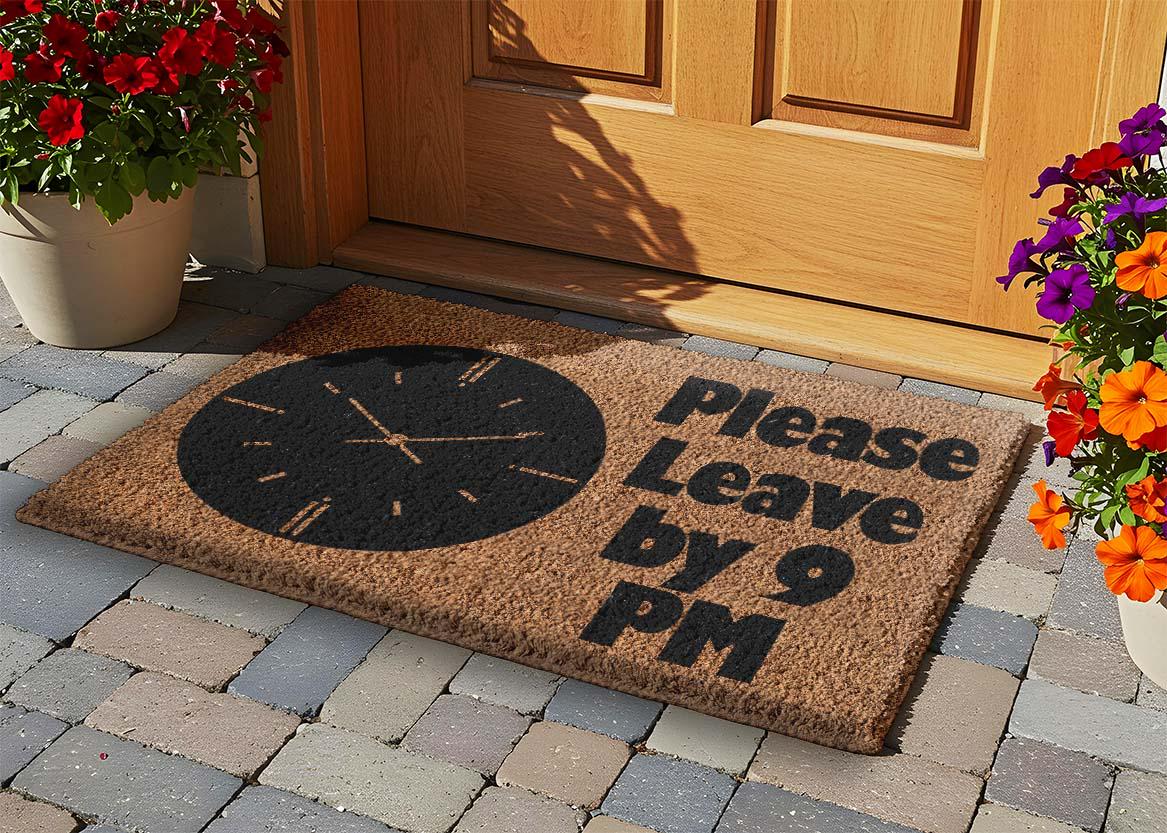 Please Leave by Nine Doormat, Funny Welcome Door Mat, Modern