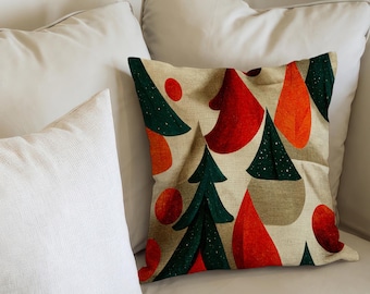 Weihnachtsgeschenk, frohe Weihnachten Geschenk, rotes Weihnachtskissen, grünes Weihnachtskissen, rustikales Weihnachtskissen, klassisches Weihnachtskissen,
