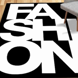 Stair Rug, Custom Rug, Personalized Rug, Housewarming Gift, Fashion Rugs, Dressing Room Rug, Modern Rug, Personalized Gifts, Black White Rug