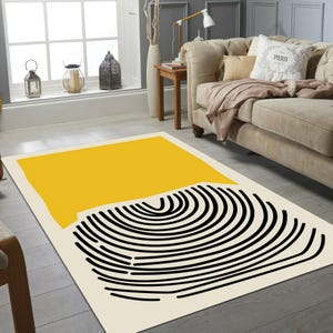 Black and Yellow Rug,Minimal Rugs,Abstract Rugs,Modern Rugs,Small Rug,Kitchen Rug,Classic Rug,Front Door Rug,Colorful Rug,Home Decoration,Bridesmaid Gifts,Christmas Gifts,Boho Wall Decor,