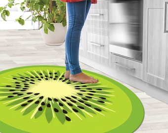 Kiwi Round Rug, Green Rugs, Kitchen Rugs, Modern Rugs, Luxury Rug, Indoor Rug, Step Rug, Outdoor Rug, Saloon Rug, Colorful Rug,