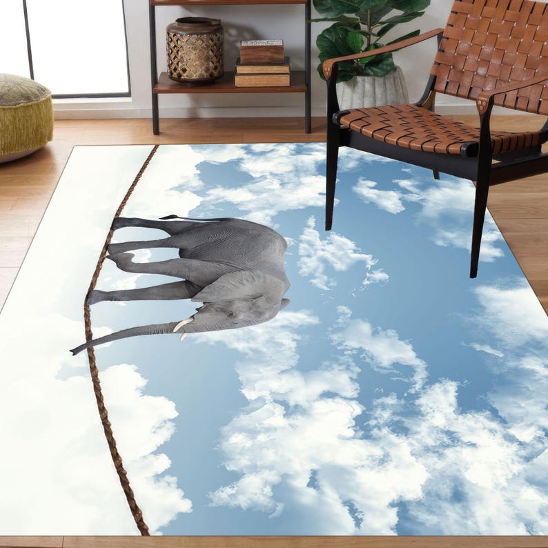 Acrobat Elephant Rug,Abstract Rugs,Animal Rug,Personalized Gifts,Thick Rug,Gift For The Home,Small Rug,Large Canvas,Handmade Gift,Gift For Her,Kitchen Decor Art,Wedding Decor Art,Framed Canvas,