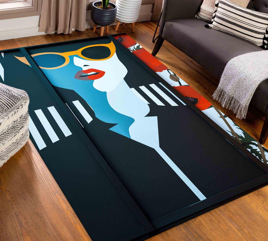 Fashion Rug Minimal Woman Illustration Rugs, Fashion Rug, Woman Rug, Modern Rug ...