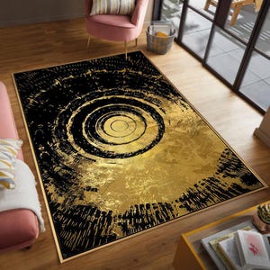 Black and Gold Rug, Luxury Rugs, Gold Rugs, Modern Rug, Wedding Rug ...