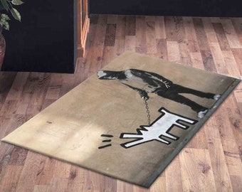 Alfombra de lujo, alfombra personalizada, alfombra suave, alfombra de regalo, alfombra Banksy con perro ladrando, alfombra con perro ladrando, alfombra abstracta, alfombra personalizada, alfombra popular, alfombra para escaleras,