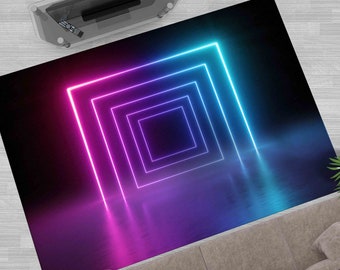Outdoor Rug, Office Rug, Thin Rug, Non Slip Rug, Trendy Rugs, Neon Light Rug, Modern Rugs, Cool Rug, Round Rug, Soft Rug, Pattern Rug,