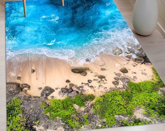 Luxury Rug, Home Decor Rug, Front Door Rug, Non-Slip Carpet, Sea Landscape Rug, Seascape Rug, Landscape Rugs, Anti-Slip Carpet, Area Rug,