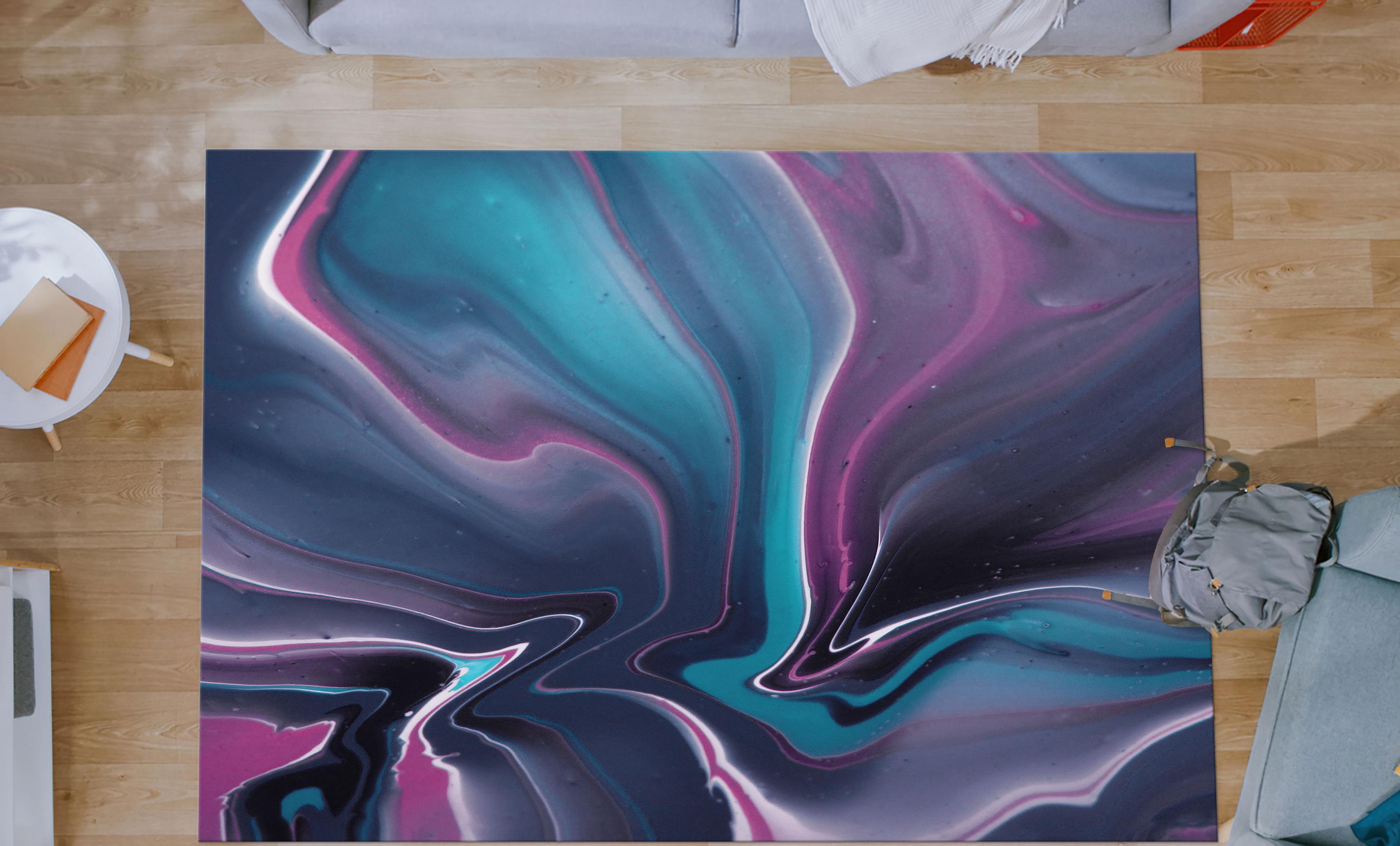 Tappeto con motivo artistico rosa e blu, tappeto blu, tappeti grigi, tappeto moderno, tappetino per auto, tappeto per esterni, tappeto morbido, tappet