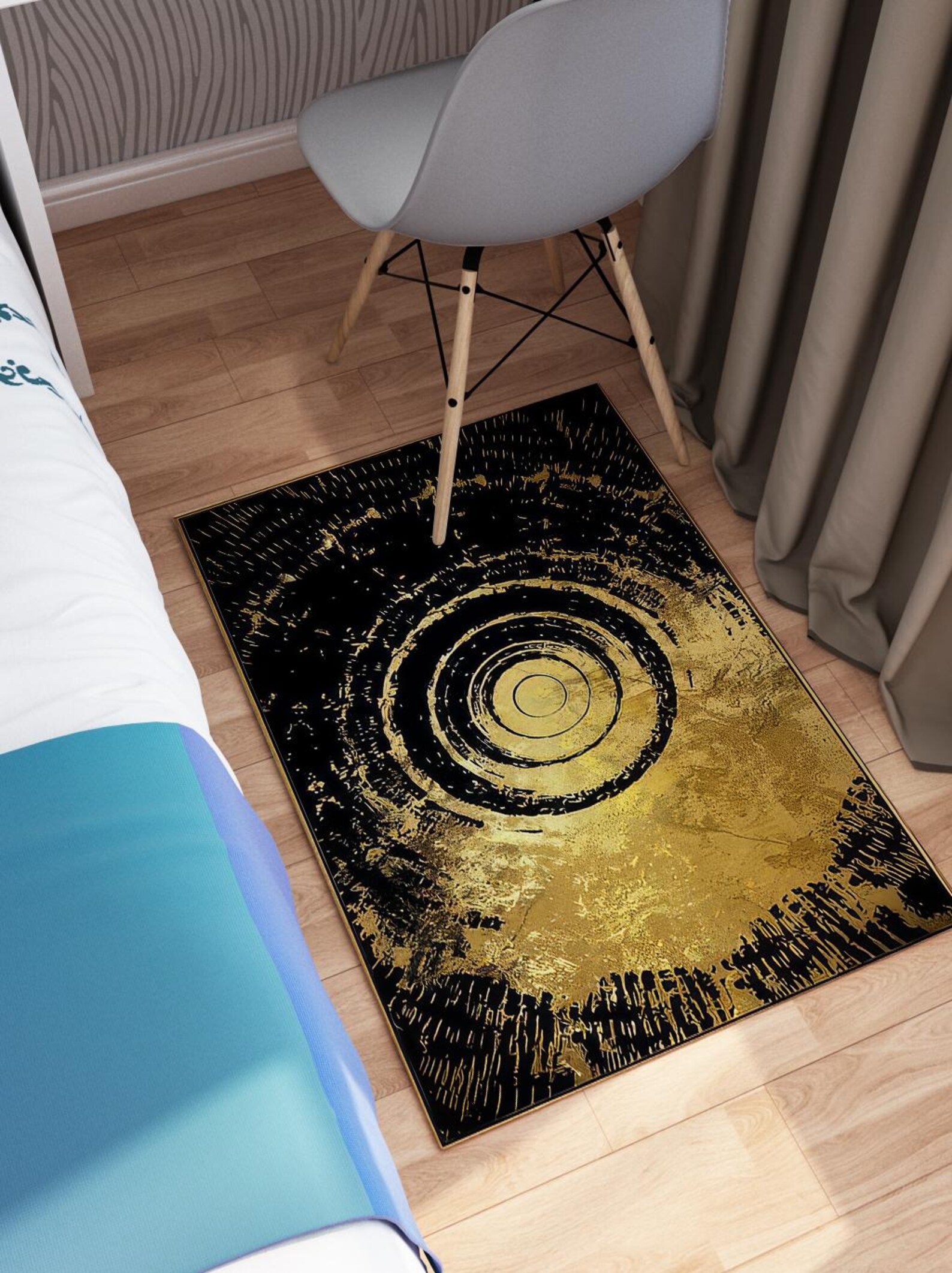 Fancy Gold Rug Black and Gold Rug, Luxury Rugs, Gold Rugs, Modern Rug, Wedding Rug ...