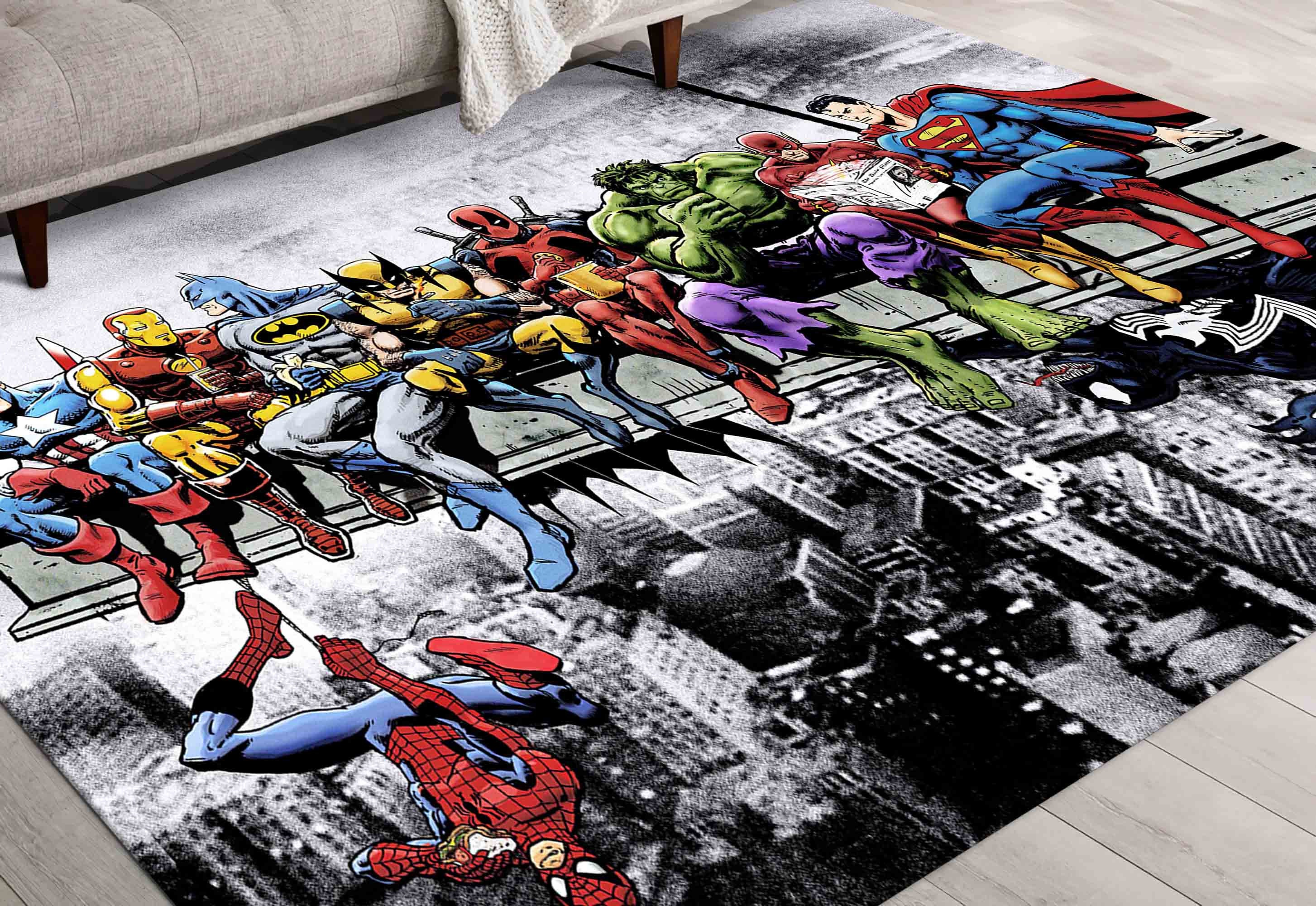 Office Decor Rug, Corridor Rug, Outdoor Rug, Gift for Him, Marvel & DC ...