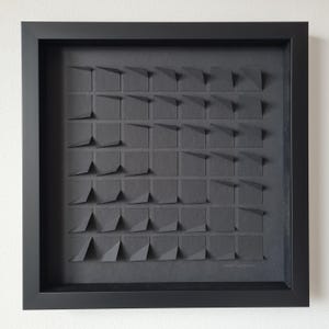 Arte minimalista su carta _ unica _ fatta a mano _ rilievo geometrico _ griglia 69