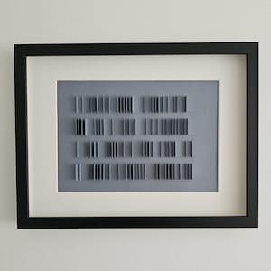 Arte minimalista su carta _ unica _ fatta a mano _ rilievo geometrico _ griglia 77