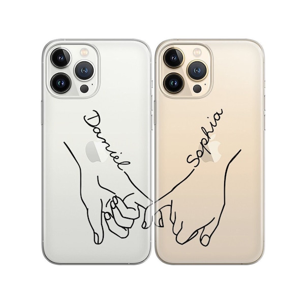 Matching Phone Cases iPhone 14 Pro Max for Couples Clear Case 15 Plus Mini 13 12 Cover Custom SE 11 XR XS 8 7 Personalized Gifts Pinky Swear