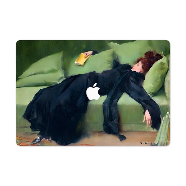 Decadent Young Woman MacBook Pro Case 16 14 inch M3 M2 M1 Green Painting Air 15 13 12 11" 2022 2021 2020 Art Mac Book Hard Cover A2179 A2337