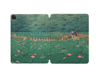 Waterlily Pond Case für iPad 10.2 Zoll 9.8.7. Japanische Kunst iPad Air 5 10.9 Pro 12.9 11 2022 2020 2018 4.3.2
